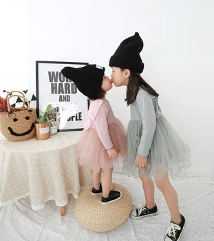 Copii Rochii pentru Fete de Moda Spate Fluture pentru Sugari Rochii de Printesa Rochie cu Maneci Lungi Tutu Plasă de Îmbinare Fete pentru Copii Dreeses 2019