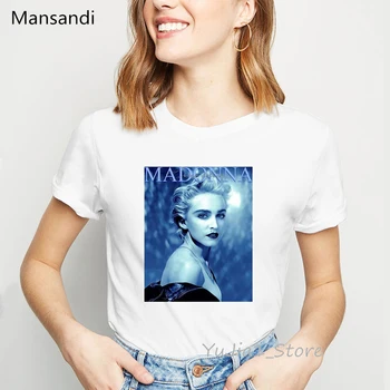 Sexy Superstarul Madonna tipărite vogue tricou femme alb topuri de vara de sex feminin 90 00s teuri haine coreene streetwear tricou vintage