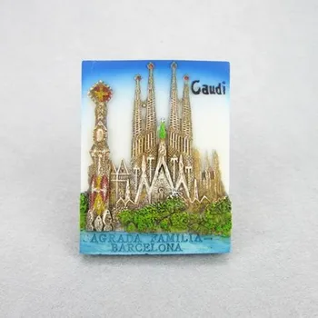 Magneti De Frigider Spania Gaudi Barcelona Catedrala Sfânta Familie Templodela Sagrada Familia World Travel Suveniruri Magnetice, Autocolant