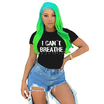 Vara nu pot respira Scrisoare de Imprimare Tricou Femei Casual Tee Bluze T-shirt