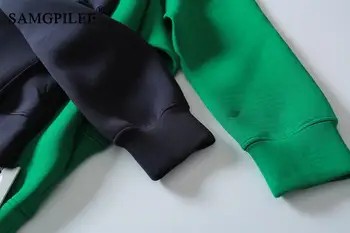 Toamna anului 2020 Haine Pentru Femei Tricotate Casual Plin cu Maneci Supradimensionate Hoodie Solid Pulovere O-gât Plus Dimensiune Jachete Pentru Femei