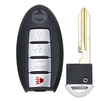 4 butoane Smart Key Remote shell caz fob acoperire pentru Nissan Altima, Maxima Murano cu cheia de urgență