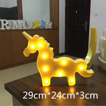 Led 3D creative lumina de noapte flamingo unicorn lampă de masă decor pentru copii dormitor copil acasă decorare accesorii cadouri de Craciun