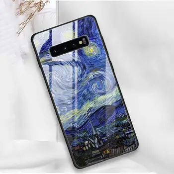 Picturi Van Gogh, Noapte Înstelată Sticla Caz pentru Samsung Galaxy S10 S20 Ultra S8 S9 Plus S10e Nota 8 9 10 Plus S10 Acoperi