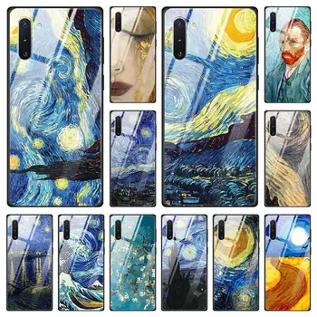 Picturi Van Gogh, Noapte Înstelată Sticla Caz pentru Samsung Galaxy S10 S20 Ultra S8 S9 Plus S10e Nota 8 9 10 Plus S10 Acoperi