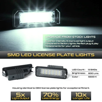 2 buc Alb Strălucitor LED Numărul de Înmatriculare Lumini Pentru Skoda Superb 2 3T SEAT Ibiza 4 5 Leon Mk2 Mk3 Exeo 3R Toledo 4 Altea 5P