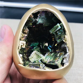 70 mm naturale monedă minerale simbol în formă de ou decor