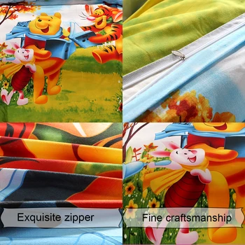 Desene animate Disney Winnie the pooh set de lenjerie de pat fata de perna carpetă acopere foaie dormitor cu un pat twin plin queen-size textile acasă Copilul