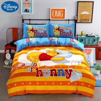Desene animate Disney Winnie the pooh set de lenjerie de pat fata de perna carpetă acopere foaie dormitor cu un pat twin plin queen-size textile acasă Copilul