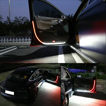 Auto Universal Ușă, Lumina LED Strip Lumina Alb Culoare Roșie bun venit Strobe Lumina Intermitent Utilizate pentru Iluminat, Decoratiuni, și Avertizez