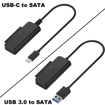 SATA to USB Adapter,USB 3.1 Tip C USB3 2.0 Cablu 2.5 HDD Extern Hard Disk Converter pentru Laptop SSD 22 Pin SATA III, USB Cablu