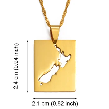 Anniyoc Noua Zeelandă Harta Pandantiv Coliere de Culoare de Aur/Argint de Culoare NZ Hărți Bijuterii Cadouri #021121