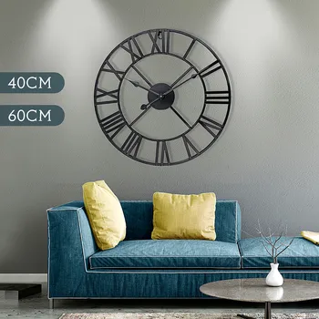 Cele mai noi 40cm/60cm Ceas de Perete Vintage Home Decor Living Roman Formă Rotundă Perete DecorativeHome Accesorii Decor Ceas