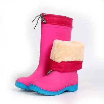 Swyviy Cizme Femei de Iarna Cald Pantofi Blană Cizme de Ploaie pentru Femei pentru Ploaie 2020 Nou Cizme de Zăpadă Înalt de Blană Eva Rainboots Lumina
