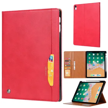 Slim Crazy Horse Piele PU Piele Carte de Stand Magnet Smart Cover Suport de Creion Coque Funda Caz Pentru Apple iPad Pro 11 2018 Tableta