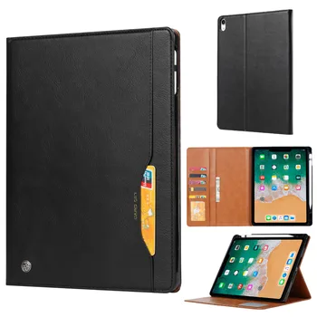 Slim Crazy Horse Piele PU Piele Carte de Stand Magnet Smart Cover Suport de Creion Coque Funda Caz Pentru Apple iPad Pro 11 2018 Tableta