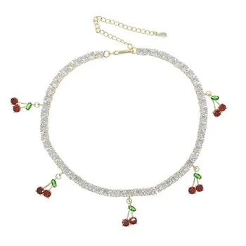Stonefans Bijuterii de Lux Cires Tenis Cravată Colier cu Lanț pentru Femei Farmec Drăguț Pandantiv Colier de Cristal Colier Bijuterii