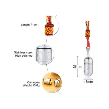 JHSL Lung Lanț de Frânghie Capsula Gol Design Bărbați Sticla de Stocare Urna de Companie Ash Coliere Pandantiv Moda bijuterii