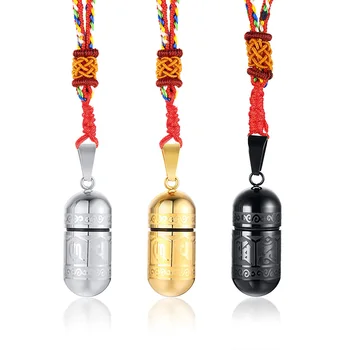 JHSL Lung Lanț de Frânghie Capsula Gol Design Bărbați Sticla de Stocare Urna de Companie Ash Coliere Pandantiv Moda bijuterii