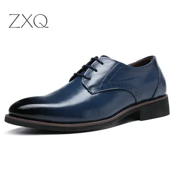 De Vânzare La Cald Barbati Pantofi Oxford 2020 Afaceri Formale Bărbați Pantofi Rochie Dantela-Up Piele De Brevet De Dimensiuni Mari Casual Pentru Bărbați Încălțăminte