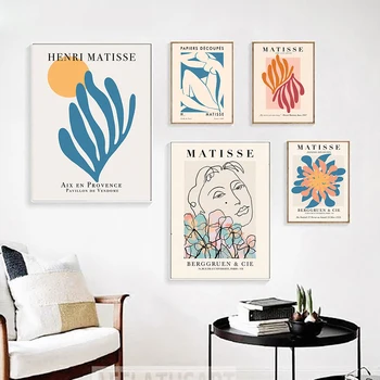 Retro Matisse Postere Si Printuri Abstracte Nud Arta De Perete Panza Pictura Colorate Planta Imagine Pentru Camera De Zi Nordic Decor Acasă