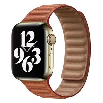 Piele Link-ul pentru apple watch band 44mm 40mm iwatch trupa 42mm 38mm Original 1：1 apple watch 6/5/4/3/2/1/SE Magnetice Bucla curea