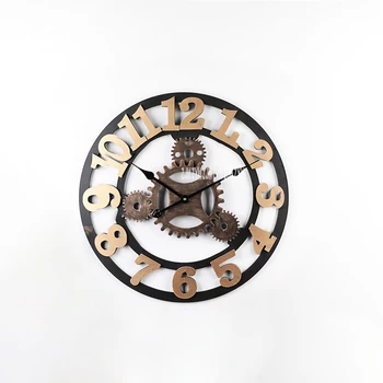 58cm Viteze Vintage Ceas de Perete Camera de zi Restaurant Creativ Ceas de Perete din Lemn Decora 3D Mut Singură Față Wag-Pe-Perete