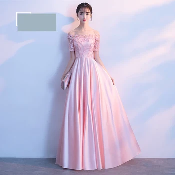 Moda Roz Femei Lungă Rochie de Petrecere Banchet de Nuntă Maneca Lunga stil Chinezesc Mandarin Guler Rochie Eleganta Vestido XS-XXL