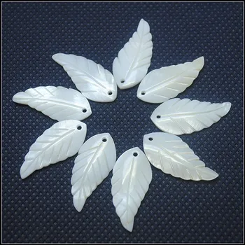 12pcs natura shell margele sculptură frunze alb shell handmade, pandantive de vânzare cele mai bune accesorii margele dimensiune 30x14mm apă sărată