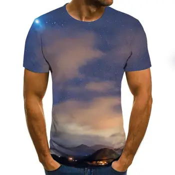 De înaltă Calitate de Vânzare Fierbinte Tricou Barbati Maneca Scurta Cool de Colorat pentru Bărbați T-Shirt Brand de Vară pentru Bărbați 3D T-Shirt