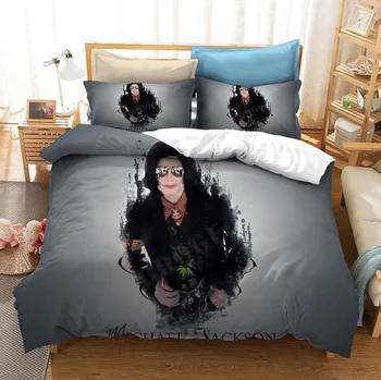 Michael Jackson 3D Imprimate Set de lenjerie de Pat Plapuma Acoperă Pernă Cuvertură de Pat Set de Lenjerie de pat Lenjerie de Pat(NU foaie)