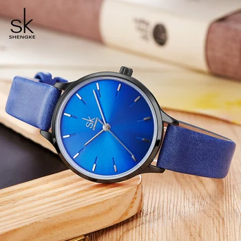Shengke Brand de Moda Ceasuri Femei, Casual, Curea din Piele Femei Cuarț Ceas Reloj Mujer 2020 SK Femei pe Încheietura mîinii Ceas