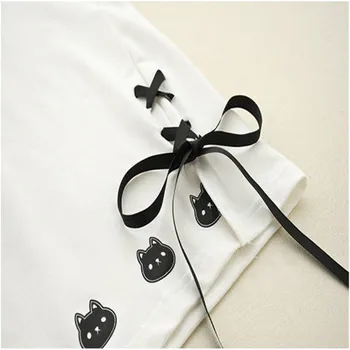 Toamna Drăguț Hanorace Streetwear Femei Japonez Harajuku Tricoul Kawaii Feminin Topuri Tricouri Largi Cat De Imprimare Swearshirt Fete