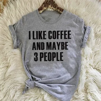 Îmi Place Cafeaua Și Poate 3 Oameni Tricou Moale Confortabil Tee Umor Tricou Cadou Cafea Amuzant Unisex Topuri Fata De Îmbrăcăminte Artă Tricouri