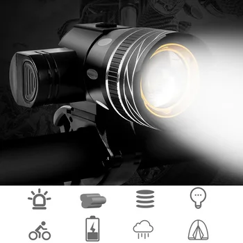 1200mAh Biciclete Fața Farului T6 LED-uri de Echitatie Biciclete Faruri USB Reîncărcabilă Aliaj de Aluminiu Muntele de Echitatie Bicicleta Lumina