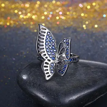 GOMAYA Fluture Design Clar Inele de Zirconiu Pentru Femei la Modă, Romantic Deget Inelul de Partid Ziua de nastere Cadou Nou Sosire Moda Bijuterii