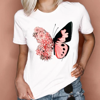 Femeile Grafică Acuarelă 2021 Fluture Moda anilor ' 90 Îmbrăcăminte de Vară de Primăvară Doamna Haine Topuri Teuri de Imprimare de sex Feminin Tricou T-Shirt