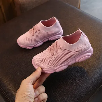 Copil Nou Adidasi 2020 Moda Copii Plat Pantofi Pentru Sugari Copil Copii Fete Băieți Solid Stretch Mesh Sport Run Adidasi Pantofi
