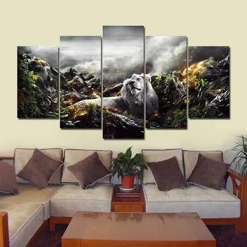 ArtSailing HD imprimare 5 bucata de panza panza de arta de imprimare de decorare imagini jungle lion acasă accesorii decor modern up-318