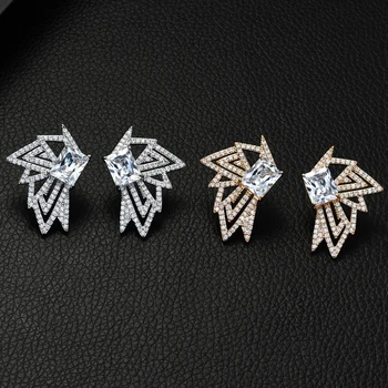 HIBRIDE NOU la Modă de Lux Formă de Pătrat Stud Cercei pentru Femeile Nunta Cubic Zircon Cristal din Africa Dubai Bijuterii de Mireasă E-578