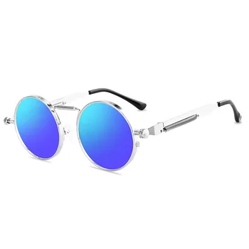 Runda Steampunk ochelari de Soare Brand Design Bărbați Femei Metal Punk ochelari de Soare Vintage ochelari de soare UV400 Shades Ochelari de Gafas de Sol
