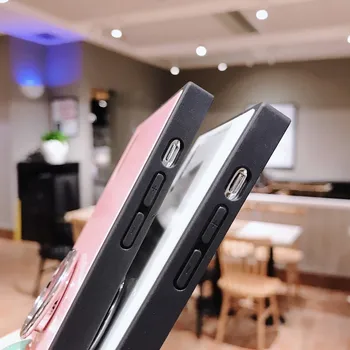 Pătrat de sticlă greu caz de telefon este potrivit pentru iPhone 11 Pro Max X XS XR SE 2020 7 8 Plus capacul din spate suportul puternic anti-toamna