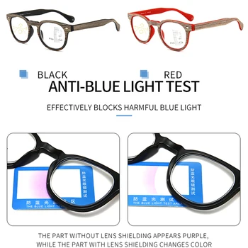 VCKA Inteligent rogressive Multifocale ochelari de Citit Vedea de Departe Și de Aproape Bărbați Femei Woodgrain Bifocale Prezbiopie +1.0+3.5