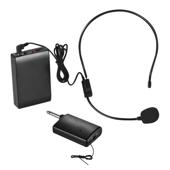 FM portabil fără Fir Căști cu Microfon Sistem de Voce Amplificator 1/4in Ieșire Plug cu Bodypack Emițător Receptor
