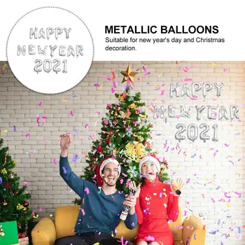 1 Set 16Pcs 2021 An Nou Fericit Baloane Colorate, Baloane din Folie de Aluminiu de Anul Nou Xmas Decor Petrecere