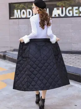 Bumbac fusta pentru femei fusta lunga îngroșa plus dimensiune 5xl