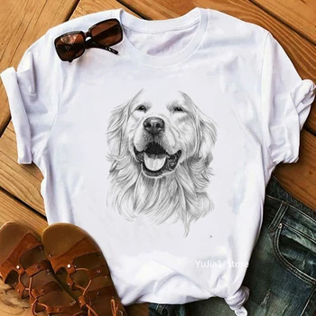 Schnauzer/Seymour/Yorkshire Terrier/Chihuahua/ Retriever/pomeranian/Papillon Câine portret de Epocă imprimare femei de vara tricou