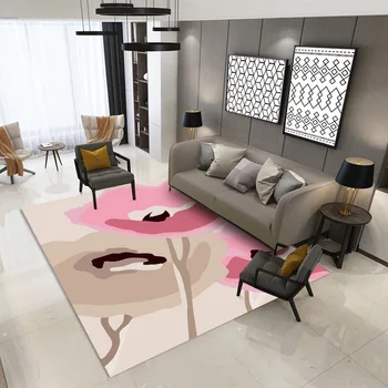 3D Shaggy Pufos Anti-Derapare Zona Floor Mat Covor Non-alunecare Mat Sala de Mese, Living Moale, Dormitor Copil Mat Covor de Decor Acasă