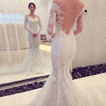 Lover Sărut Mermaid rochii de Mireasa pentru Femei свадебное платье 2021 V Gatului Maneca Lunga Vestidos de noiva Custom Made Rochii de Mireasa