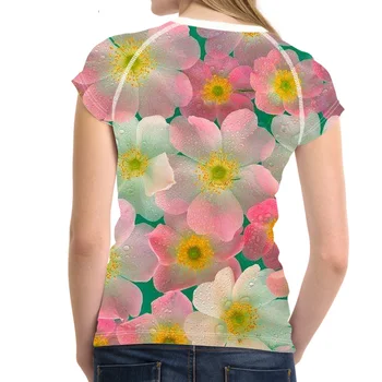 NoisyDesigns Femei t shirt Floare de Design T-shirt Florale Proaspete Stil Vârfurile Florale Colorate Teuri Harajuku tricouri Camiseta feminina